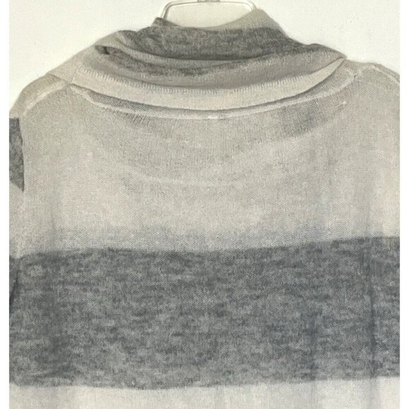 Free People Gray White Stripe Alpaca Blend Turtle Neck Sweater Pullover - Picture 3 of 8